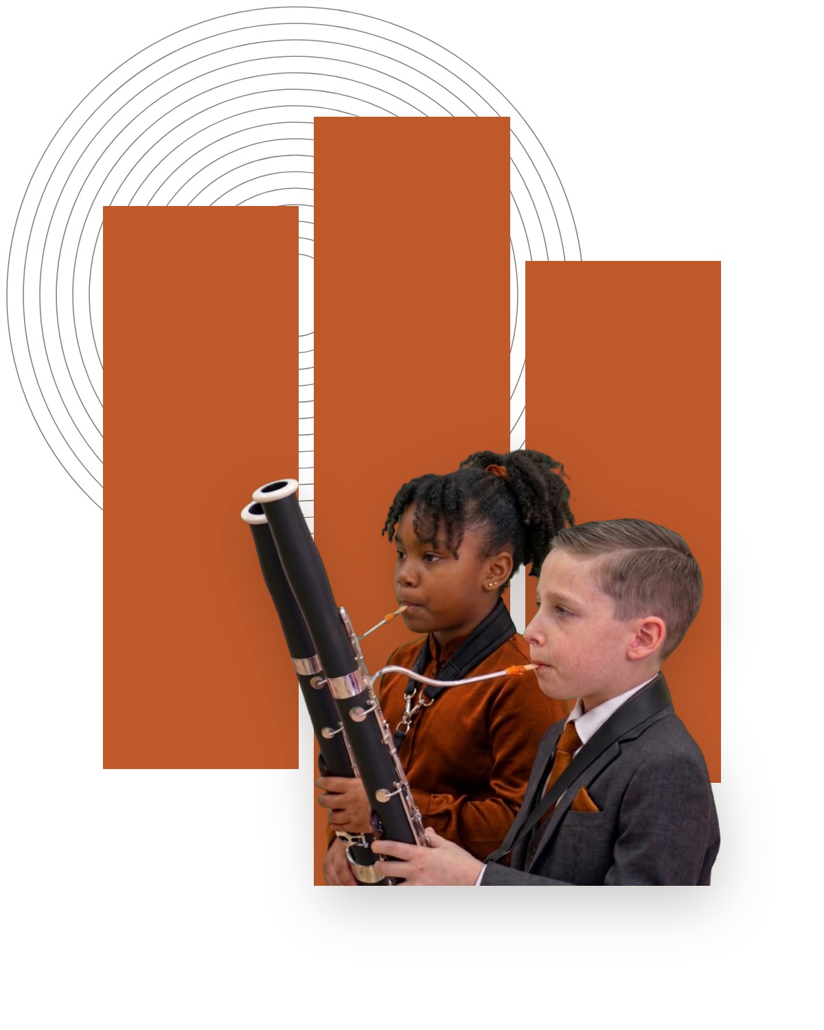 Two young players with the SHARE-A-TONE bassoonino